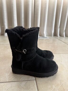 UGG Black Plush Shearling Interior Boot